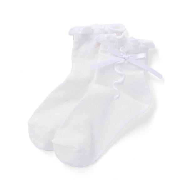 靴下 「日本製」ラメリボンソックス(13〜21cm) キッズ 子供 女の子