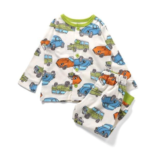 パジャマ 「ジュニア対応」車柄前あきスムースパジャマ キッズ 子供 男の子