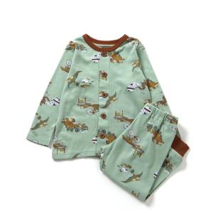 パジャマ 「リンク/ジュニア対応」恐竜柄前あきスムースパジャマ キッズ 子供 男の子