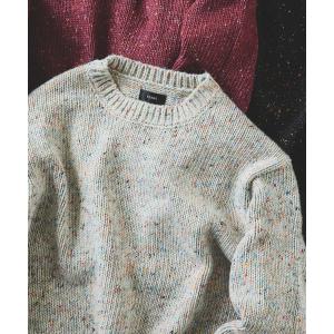 セーター ニット 3ゲージ カラーネップ クルーネック ニット メンズ レディース