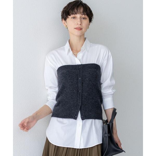 ニット セーター 「洗える」ラクーンブレンド ファー ビスチェ レディース