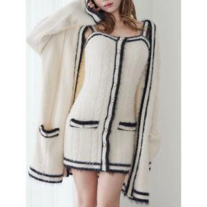 ワンピース バイカラーアンサンブルニットワンピース