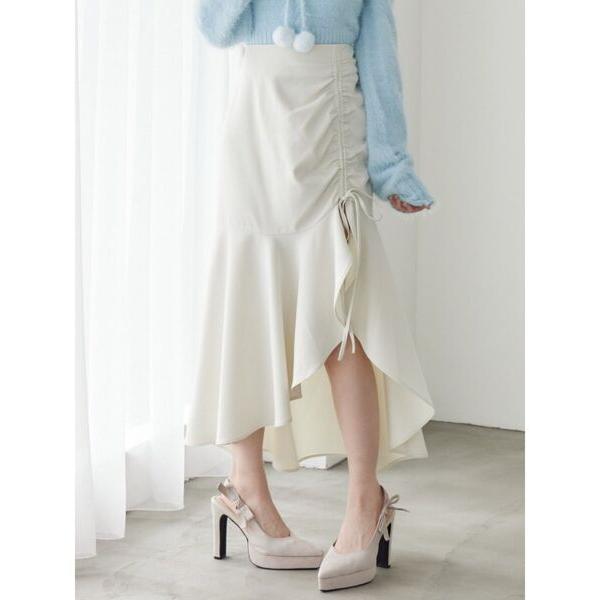 スカート サイドギャザーマーメイドスカート