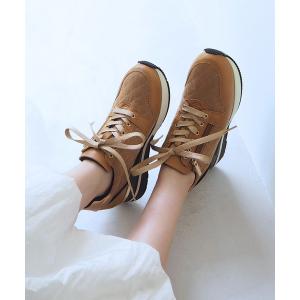 スニーカー キルティングレースアップウェッジスニーカー レディース