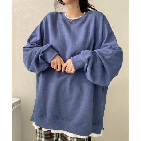 tシャツ フェイクレイヤードルーズシルエットロンT レディース