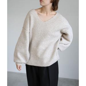 ニット セーター Vネックオーバーサイズニット レディース