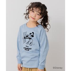 tシャツ 「ディズニー」ミッキーマウス / 蒸気船ウィリー 長袖Tシャツ キッズ 子供服 男の子 女の子