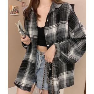ブラウス シャツ チェックバリエーションサイズシャツ レディース