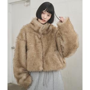 ブルゾン アウター ボリュームファースタンドショートブルゾン レディース