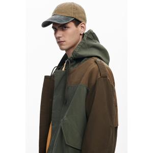 ブルゾン アウター パッチ付きフードジャケット メンズ