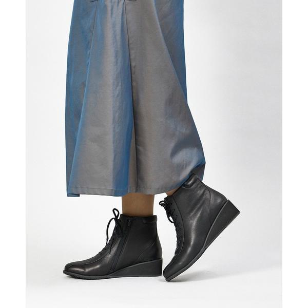 ブーツ 「防滑」「3E」レースアップショートブーツ レディース