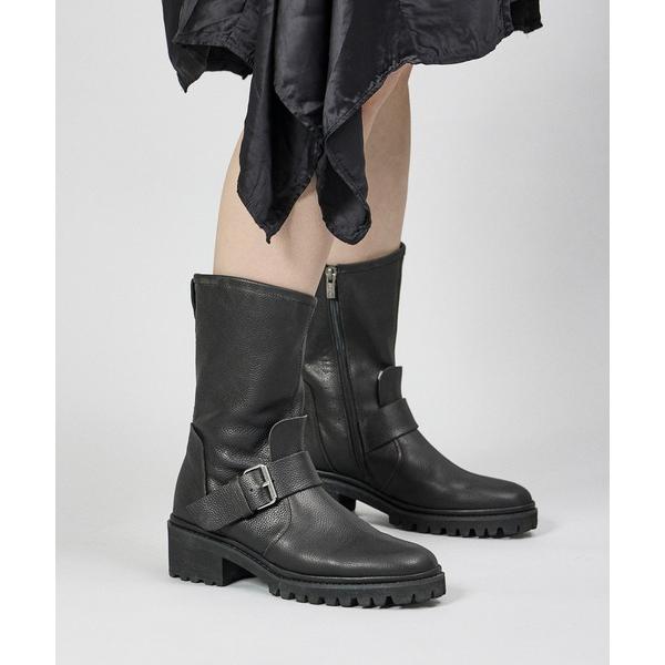 ブーツ ベルトデザインミドルブーツ レディース