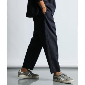 パンツ LINEN BLEND COOLMAX EASY WIDE PANTS：セットアップ 麻混クールマックス テーパード イージーワイドパンツ
