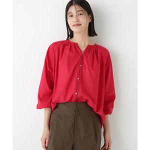 ブラウス シャツ ダイヤドットギャザーブラウス レディース