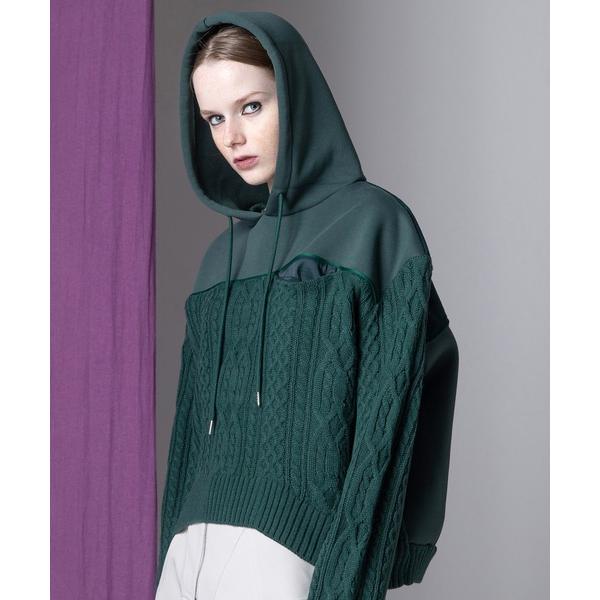 パーカー 3ファブリックケープルフーディ レディース