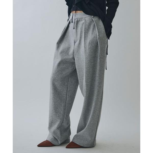 ワイドパンツ スウェットパンツ ジャージ ツータックスウェットパンツ レディース