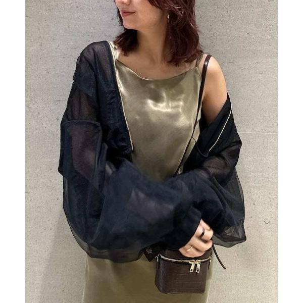 ブルゾン アウター シアーボリュームブルゾン レディース