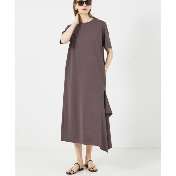 ワンピース サイドスリット半袖ワンピース
