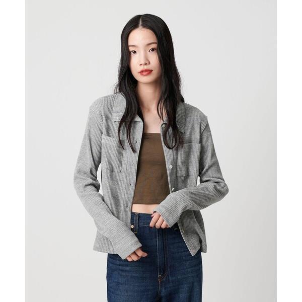 カーディガン コットン リブハイネックカーディガン ウォッシャブル レディース