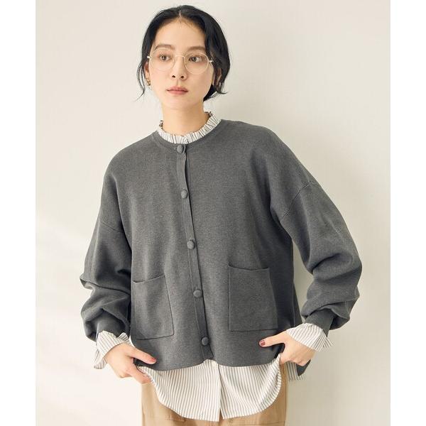 カーディガン 「洗濯機可/静電気防止/アンチピリング」スウェットライクニットカーディガン レディース