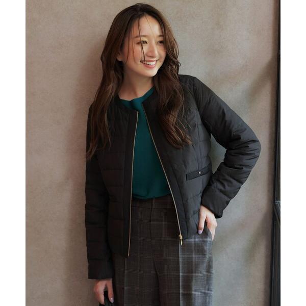 ダウンコート ダウンジャケット 「2WAY」ノーカラーダウン ジャケット レディース
