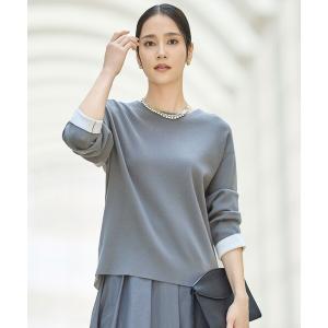 ニット セーター レーヨンストレッチベーシックシルエット ニット レディース