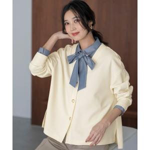 カーディガン 「洗える」カットジョーゼット カーディガン レディース