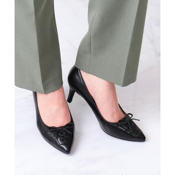パンプス レースアップデザイン　ポインテッドトゥパンプス