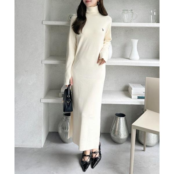 ワンピース 「Ada.別注 U.S. POLO ASSN」タートルネック Iライン ニットワンピース