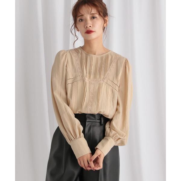 tシャツ ピンタックレースブラウス 581518 レディース