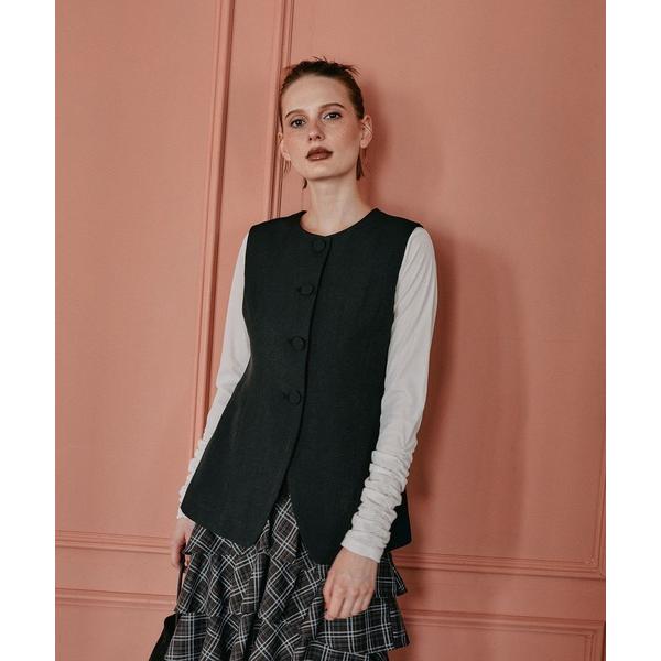 ベスト ジレ クルーネックベスト　588893 レディース