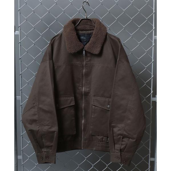 ブルゾン アウター Removable Faux-Fur Collar Jacket/襟ボア ワーク...