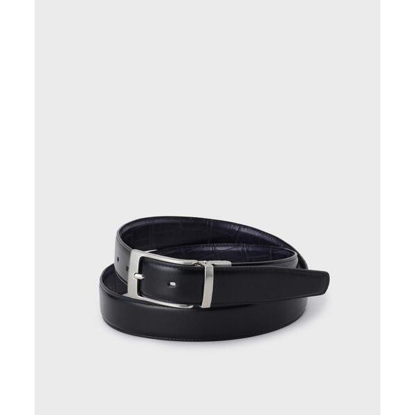 ベルト クロコ型押しリバーシブルドレスベルト メンズ