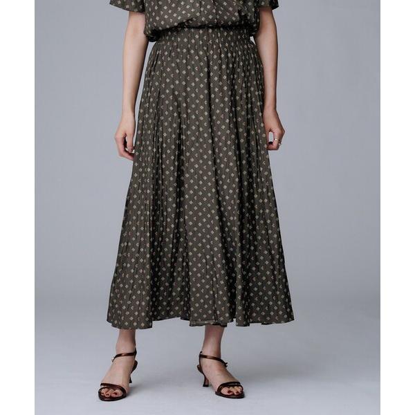 パンツ 「セットアップ可/ウエストゴム/リラクシー」スクエアジオメ柄スカーチョ レディース