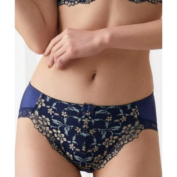 ショーツ やや深ばき丈編レースコーディネートショーツ（わすれな草柄）（トリンプ）（n，FULLRE）