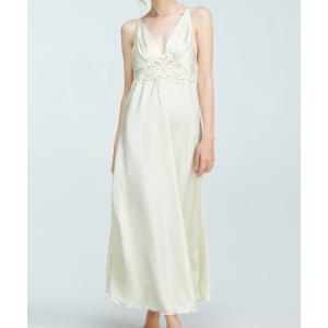 ルームウェア 部屋着 Rosy レースコンビロングドレス レディース