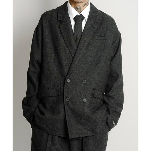 ジャケット テーラードジャケット Herringbone double tailored jkt メ...