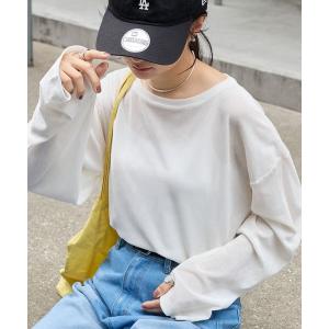tシャツ シアーベロアクルーネックプルオーバー レディース