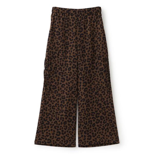 パンツ 「マシンウォッシャブル」レオパードプリントカーゴパンツ レディース