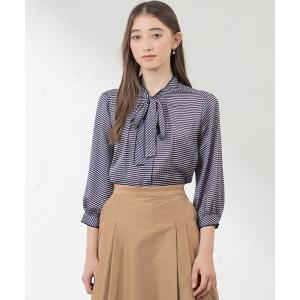 ブラウス シャツ アバカスドットプリントボウタイブラウス レディース