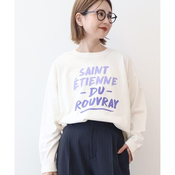 tシャツ 手書き風ロゴロングTシャツ レディース