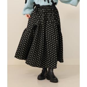 スカート フラワー サイドリボン スカート