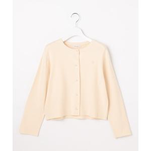 カーディガン 胸元刺繍パールニット カーディガン レディース