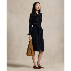 ポロラルフローレン✨ベルテッドシャツワンピース ポニー ストライプ ネイビー 0 ポロラルフローレン✨ベルテッドシャツワンピース ポニー