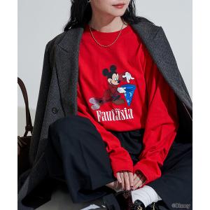 tシャツ 「DISNEY FANTASIA」 ビッグ フロント プリントロンT/ミッキーマウス/ディズニー/ファンタジア レディース