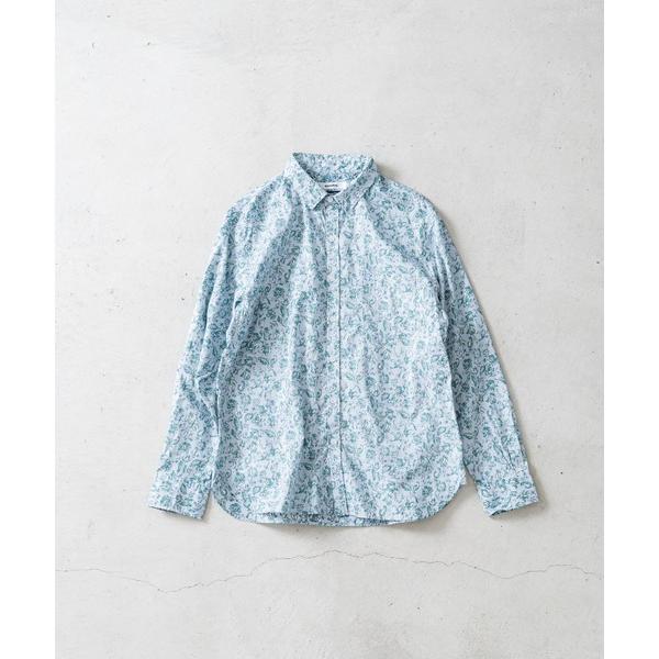 シャツ 60/1ローン花柄ptレギュラーカラーシャツ メンズ