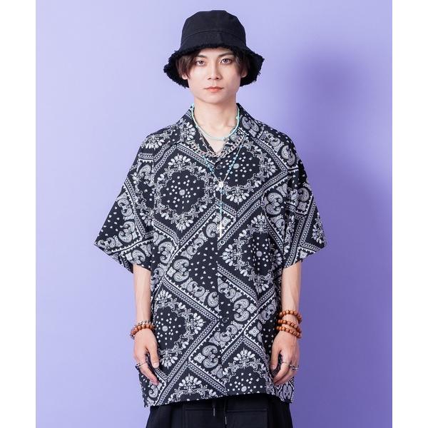 「ankoROCK」 7分袖シャツ X-LARGE ブラック メンズ