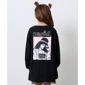 tシャツ ガールバックプリント長袖Tシャツ キッズ 子供服 女の子