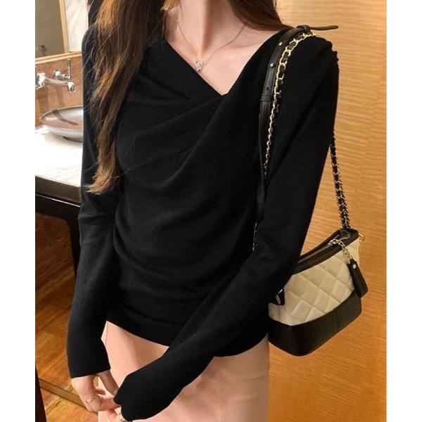 tシャツ ドレープ デザイン トップス レディース