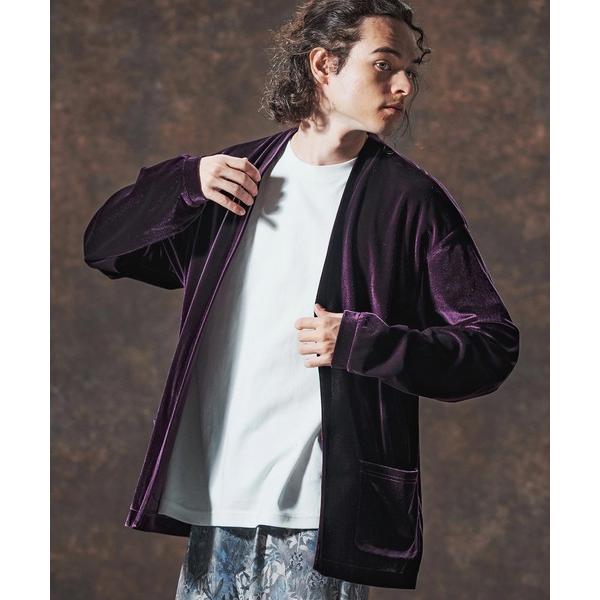 カーディガン mcg3690-ストレッチベロアボタンレスカーディガン(JIH-R1123) メンズ